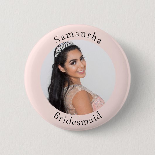 Bridesmaidバラ金ゴールド赤面の写真名 缶バッジ (正面)