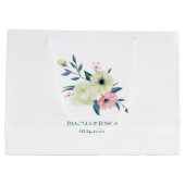 Bridesmaidパーソナライズされたフローラありエレガントがとう ラージペーパーバッグ (裏面)