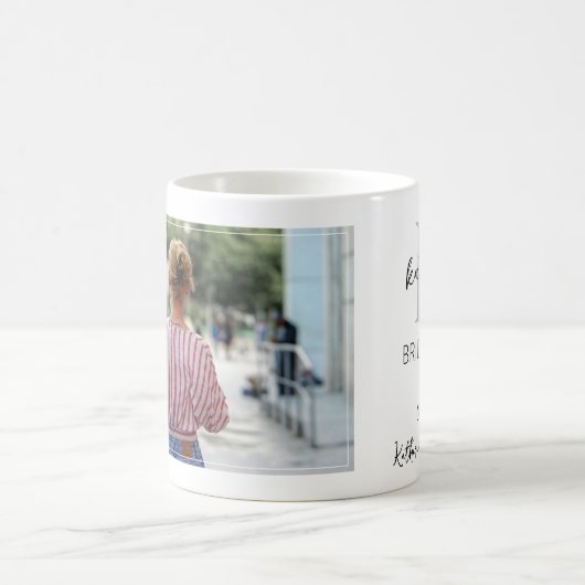 Bridesmaidパーソナライズされた写真の結婚贈り物 コーヒーマグカップ (中央)