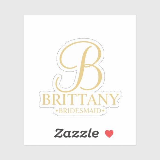 Bridesmaidパーソナライズされた金ゴールドモノグラムと名前 シール (シート)