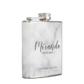 Bridesmaidフモダンロパーソナライズされたスクのスクリプト フラスク (右)