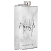 Bridesmaidフモダンロパーソナライズされたスクのスクリプト フラスク (右)