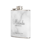 Bridesmaidフモダンロパーソナライズされたスクのスクリプト フラスク (左)