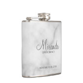 Bridesmaidフモダンロパーソナライズされたスクのスクリプト フラスク (右)