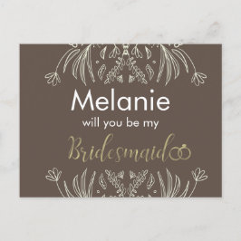 Bridesmaidフローラ描縁どプロポーザルCard シーズンポストカード