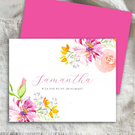 Bridesmaidプロポーザルパーソナライズされたカード水色 ノートカード