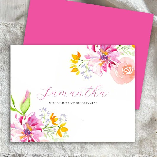Bridesmaidプロポーザルパーソナライズされたカード水色 ノートカード