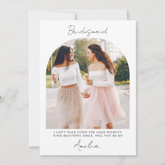 Bridesmaidプロポーザルモダンとメイド・オブ・オーナー(花嫁付き添い人)カード 招待状 (裏面)