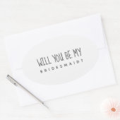 Bridesmaidプロポーザル白黒ステッカスタムカー 楕円形シール (封筒)