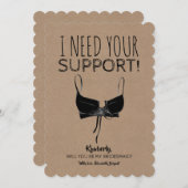 Bridesmaidプロポーショおもしろいンのサポートが必要 招待状 (正面/裏面)