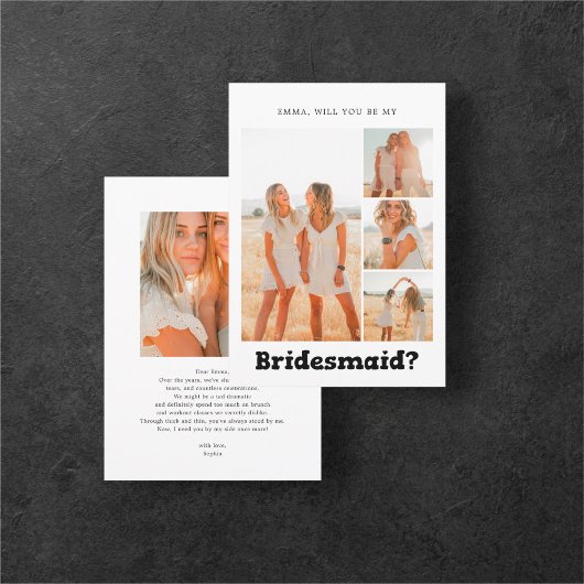 Bridesmaidプロポーショはっきりしたンよくはしゃぐコラージュ 招待状