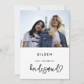 Bridesmaidプロポーショコンテンポラリーンのフォトカード 招待状 (正面)