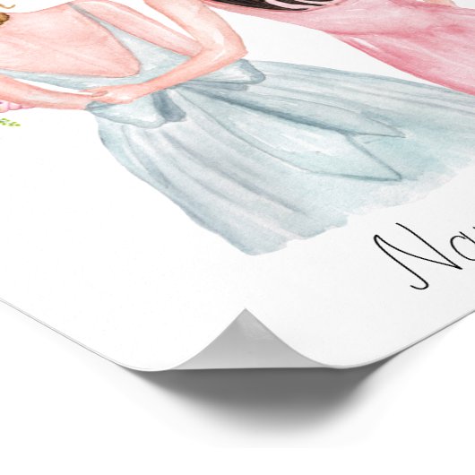 Bridesmaidプロポーショパーソナライズされたンギフト ポスター (角)