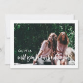 Bridesmaidプロポーショモダンンのフォトカード 招待状 (正面)