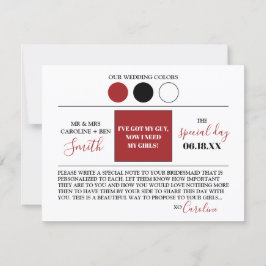 Bridesmaidプロポーショモダンンカードのスクリプト 招待状