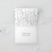 Bridesmaidプロポーズおもしろい、ダスティピンクローズモダン カード (内部)