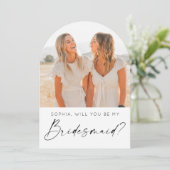 Bridesmaidミニマル Proposal Card with Photo 招待状 (スタンド正面)