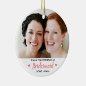 Bridesmaidモダンの写真パーソナライズされた セラミックオーナメント (右)