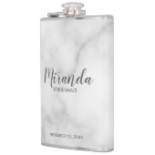 Bridesmaidモダンの名パーソナライズされた前のスクリプト フラスク (左)