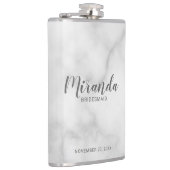 Bridesmaidモダンの名パーソナライズされた前のスクリプト フラスク (右)