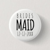 Bridesmaidモダンの結婚ブライダルパーティピンボタン 缶バッジ (正面)