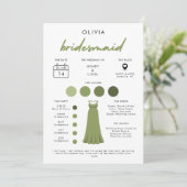 Bridesmaidモダンブライダルパーティ情報カード 招待状 (スタンド正面)