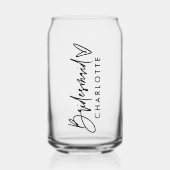 Bridesmaid名パーソナライズされたGiftスクリプモダント ガラス缶 (正面)