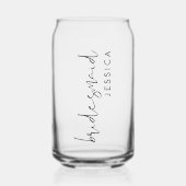 Bridesmaid名パーソナライズされたGiftスクリプモダント ガラス缶 (正面)