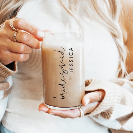 Bridesmaid名パーソナライズされたGiftスクリプモダント ガラス缶