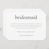 Bridesmaid定義および職務提案カード 招待状 (正面/裏面)