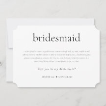 Bridesmaid定義および職務提案カード