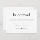 Bridesmaid定義提案カード ノートカード (正面/裏面)