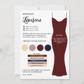 Bridesmaid情報カードテンプレート提案カード 招待状 (正面)