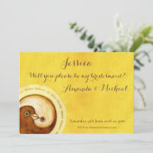 BRIDESMAID招待状金ゴールド鳩カスタマイズ 招待状 (スタンド正面)