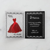 BRIDESMAID招待状- RED Velvet Gown 招待状 (内部)