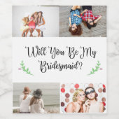Bridesmaid提案フォトコラージュ ワインラベル (シングルラベル)