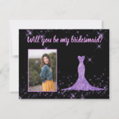 Bridesmaid提案写真(調整可能な縁ど付き) 招待状 (正面)