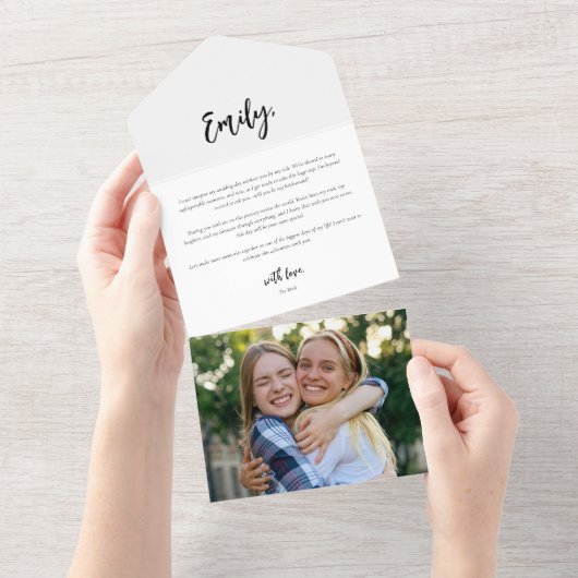 Bridesmaid提案書のフォトカードのパーソナライズ オールインワン招待状 (貼ってはがせる)