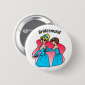 Bridesmaid結婚のIDボタン 缶バッジ (正面&裏面)