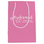 Bridesmaid結婚式の引き出物名またはMonogramスクリプト ミディアムペーパーバッグ (正面)