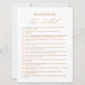 Bridesmaid職務シンプルチェックリストBridesmaid情報 招待状 (正面)