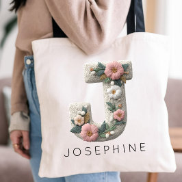 Bridesmaid | オーダーメイド フローラル刺繍風デザイン トートバッグ