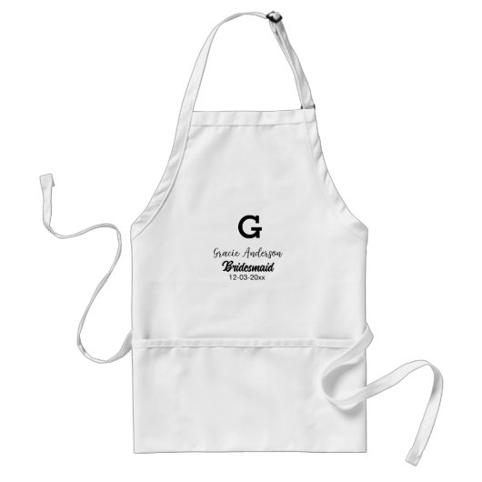 Bridesmaid add name monogramシンプルミニマルモダン スタンダードエプロン (正面)