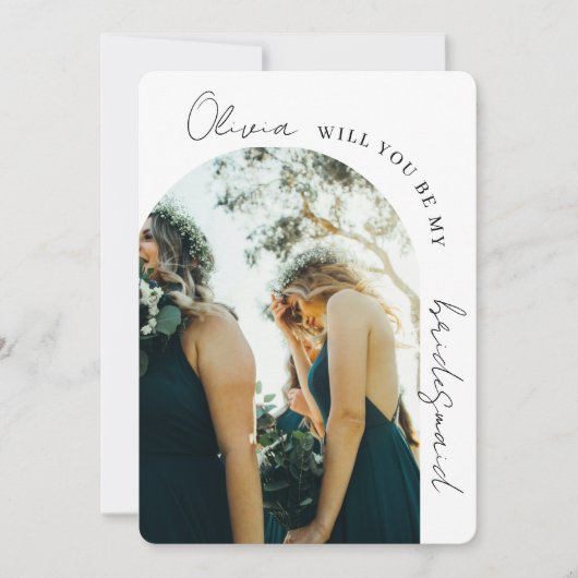 Bridesmaid Arch Photo Proposal Card 招待状 (正面)
