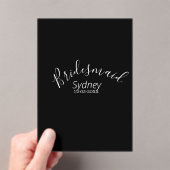 Bridesmaid bachelorette party add name modern  アクリル招待状 (インサイチュ (ポータブル))