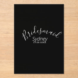 Bridesmaid bachelorette party add name modern  アクリル招待状