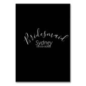 Bridesmaid bachelorette party add name modern  テーブルナンバー (裏面)