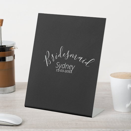 Bridesmaid bachelorette party add name modern  台座サイン (インサイチュ)