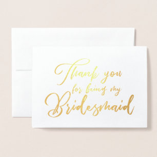 Bridesmaid Beauty'結婚's Thank you 箔カード