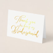 Bridesmaid Beauty'結婚's Thank you 箔カード (正面)